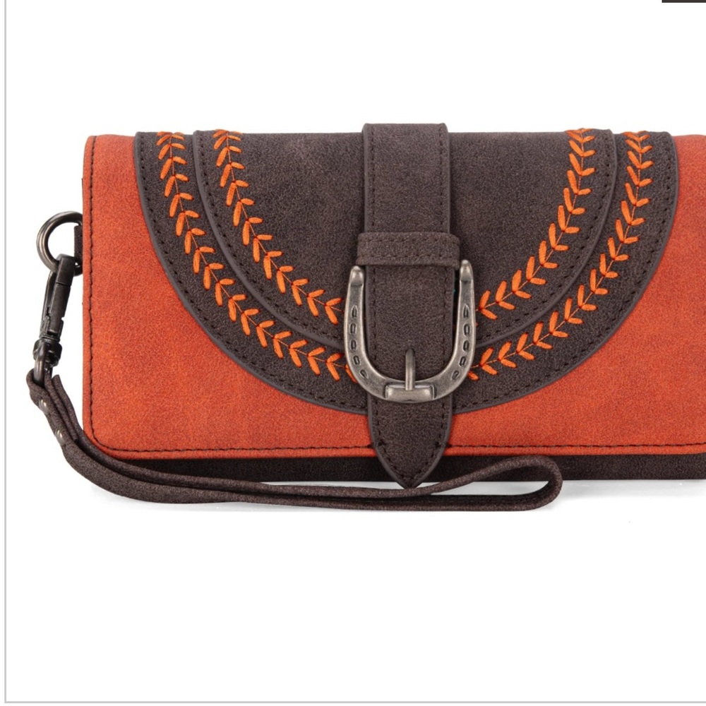 Montana West Dark Brown and Orange Backpack Set - Picture 3 of 11